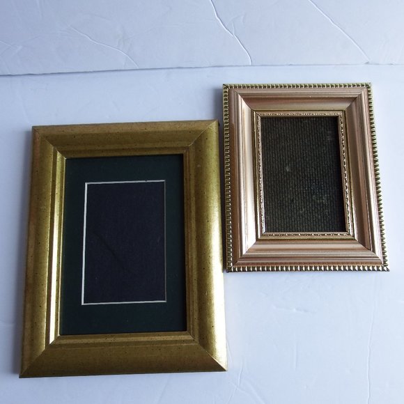 Set of 2 Wooden Frames Gold Gilded Style - Picture 1 of 4